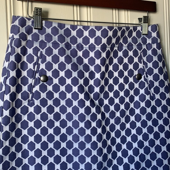 Loft Purple Geometric Short Lined Skirt Size 6P Like NEW - Picture 8 of 13